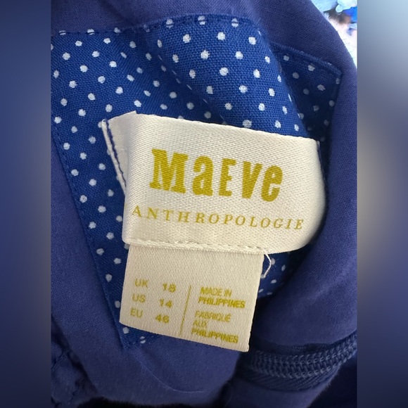 Anthropologie Maeve Blue Midi Dress - Picture 6 of 10